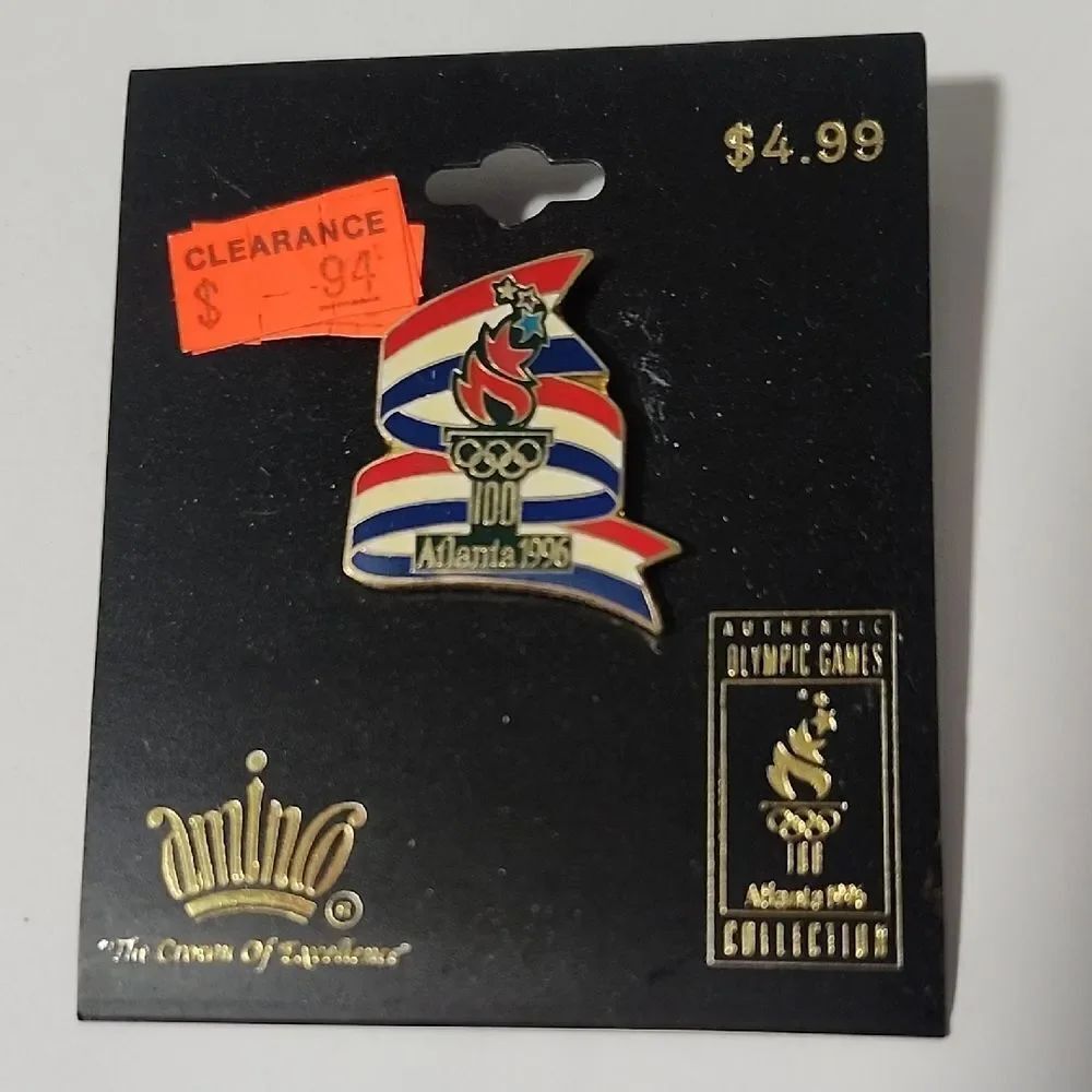 Aminco Atlanta 1996 OlympicโGames Pin with Red, Blue, and Gold Accents